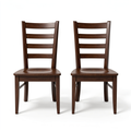 Jekaro East West Furniture LYC-ESP-W Lynfield Dining Chairs - Ladder Back Wood Seat Kitchen Chairs, Set of 2, Espresso
