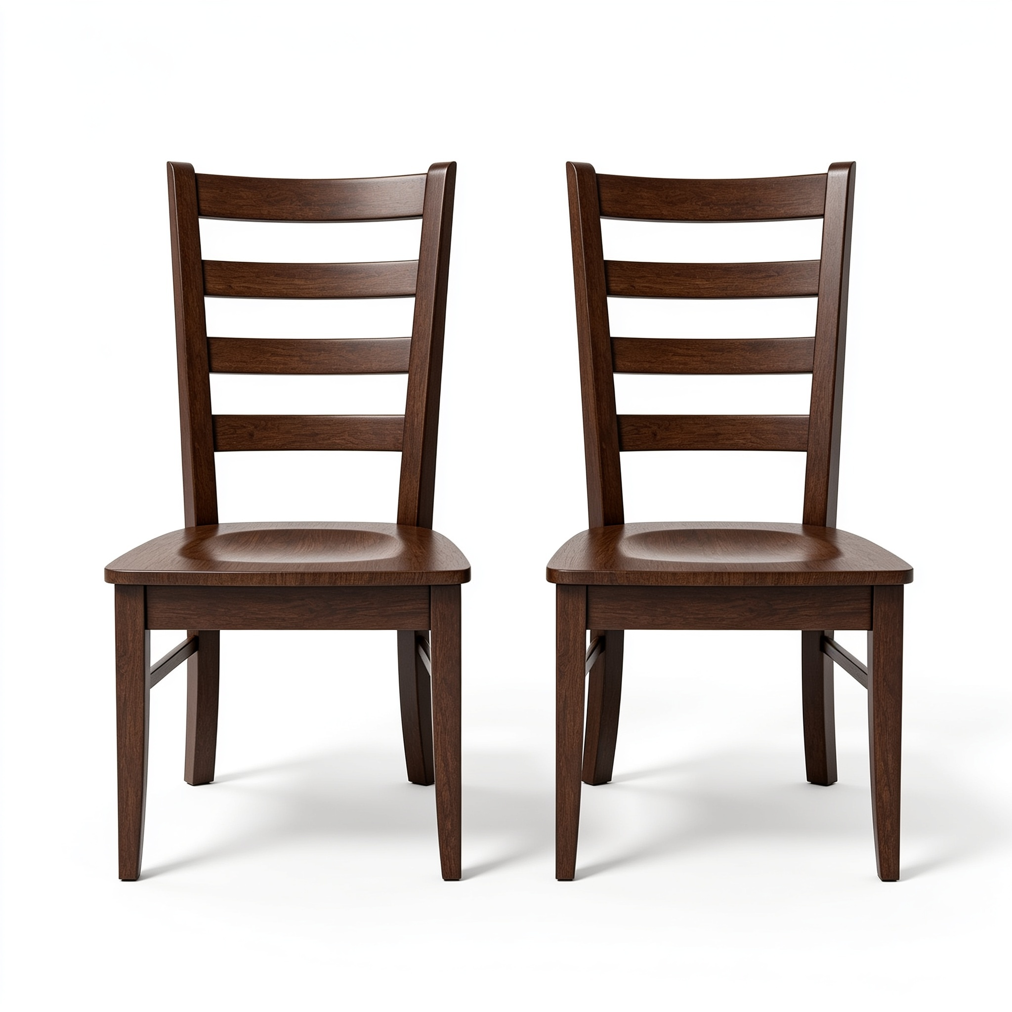 Jekaro East West Furniture LYC-ESP-W Lynfield Dining Chairs - Ladder Back Wood Seat Kitchen Chairs, Set of 2, Espresso