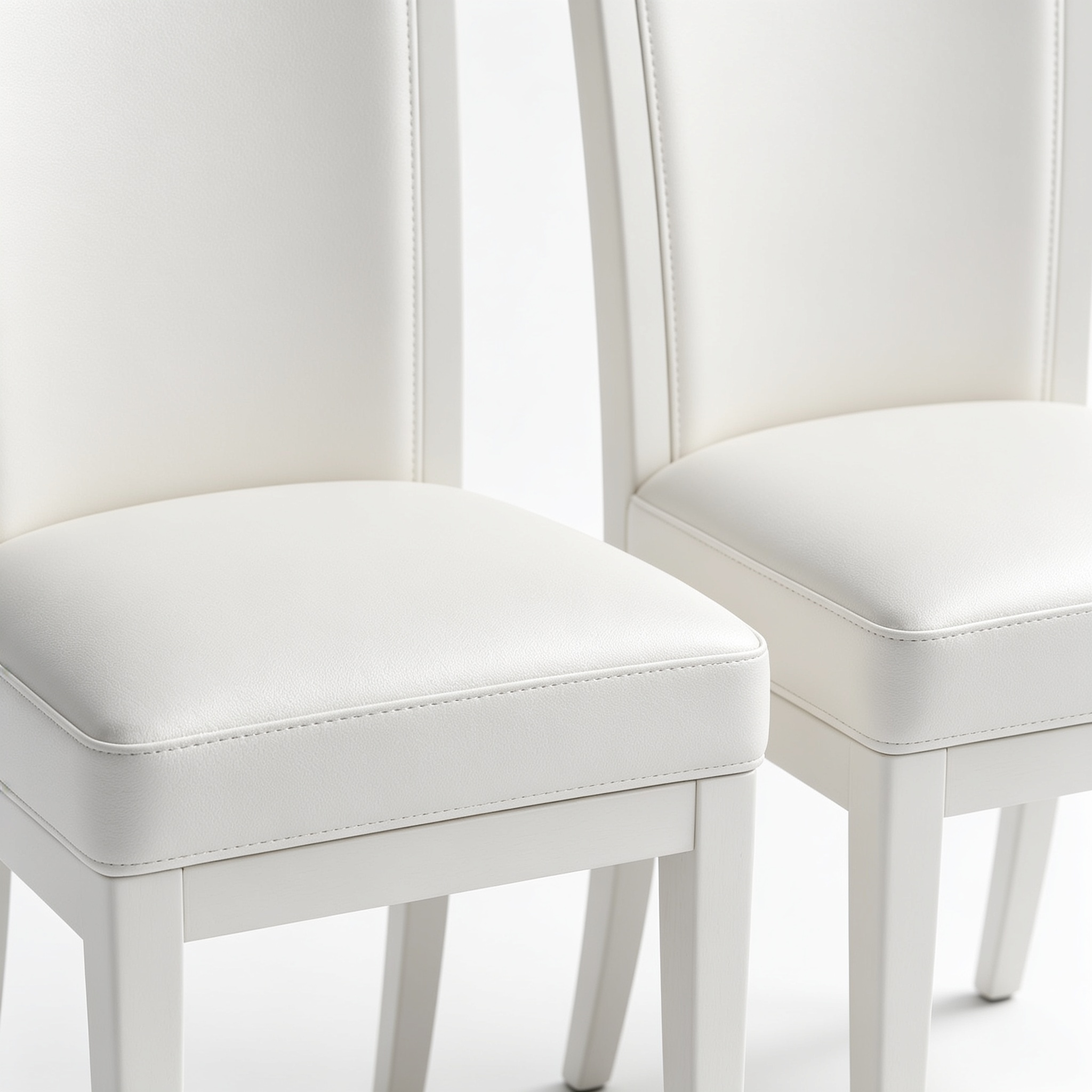 Jekaro Giantex Dining Room Chairs Set of 2 White, Wooden Farmhouse Kitchen Chairs with Rubber Wood Seat, Acacia Wood Legs, Max Load 360 Lbs, Heavy Duty Wood Armless Dining Chairs with High Back