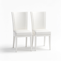 Jekaro Giantex Dining Room Chairs Set of 2 White, Wooden Farmhouse Kitchen Chairs with Rubber Wood Seat, Acacia Wood Legs, Max Load 360 Lbs, Heavy Duty Wood Armless Dining Chairs with High Back